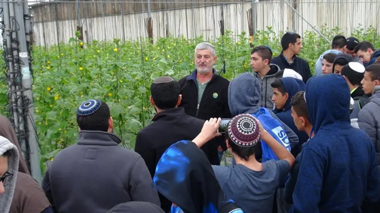 "יום גוש קטיף" בחממות המושב נצר חזני