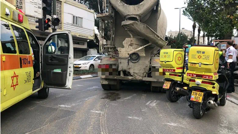 Место ДТП в Тель-Авиве