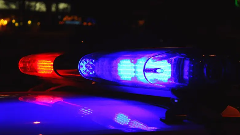 Police lights traffic stop