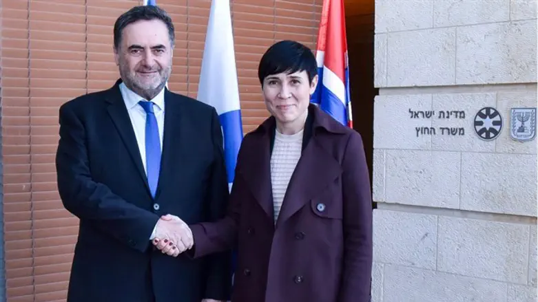 Minister Yisrael Katz with Norwegian Foreign Minister