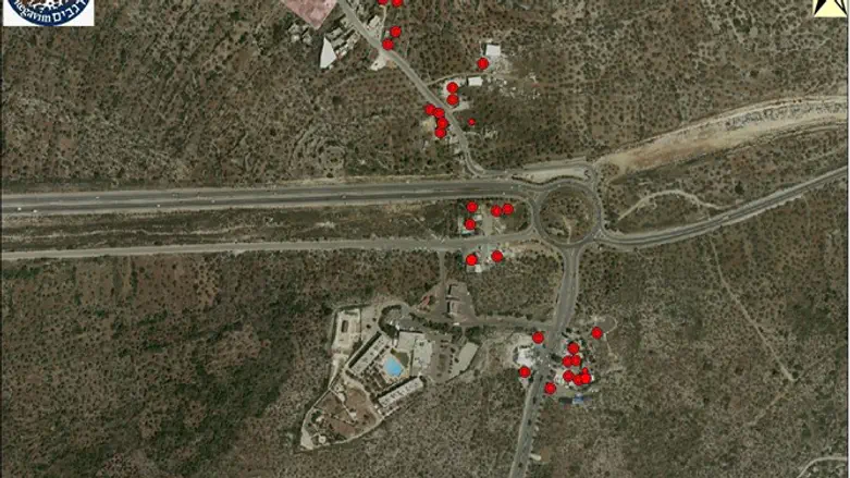 the illegal construction near the Ariel Junction