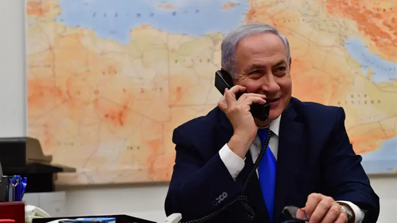 נתניהו משוחח עם טראמפ, אתמול