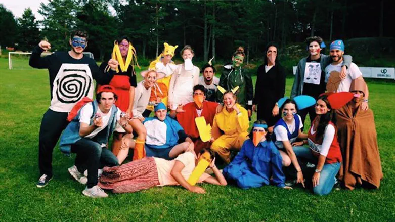 As a counselor Noah Waldfogel, far left in back row, helped organize activities 