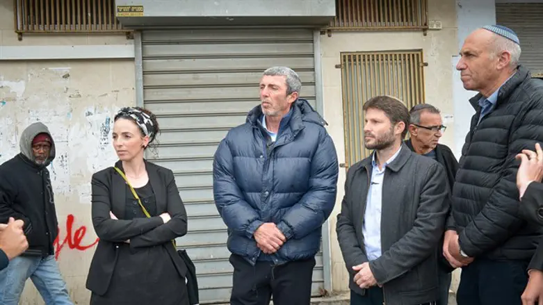 Йогев, Смотрич, Перец и Сильман в Южном Тель-Авиве