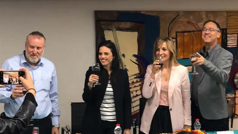 Shaked at goodbye party at Justice Ministry