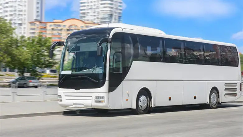 White tourist bus (illustrative)