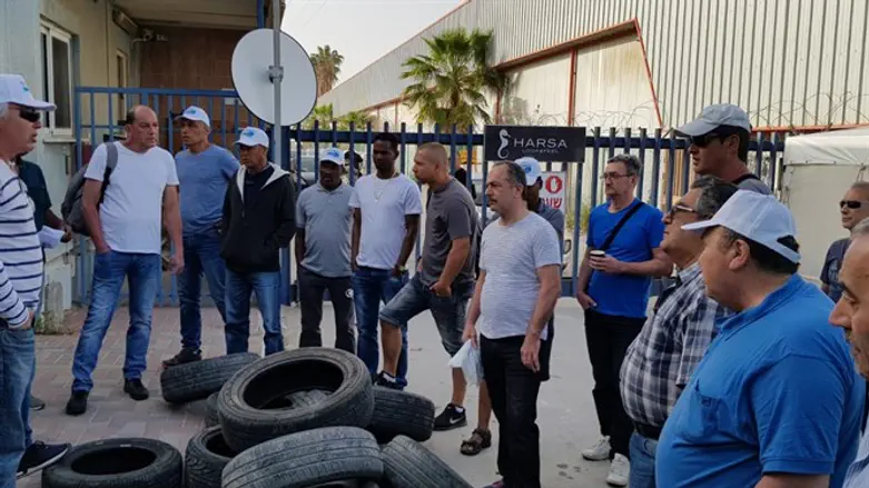 עובדי 'חרסה' מפגינים
