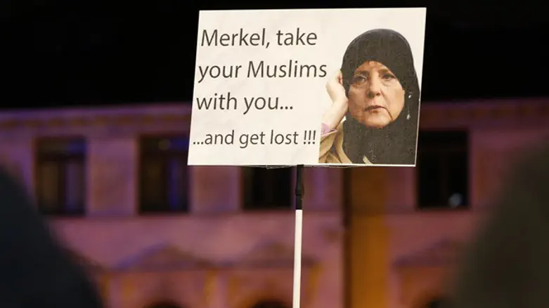 Members of LEGIDA rally in Leipzig in 2016