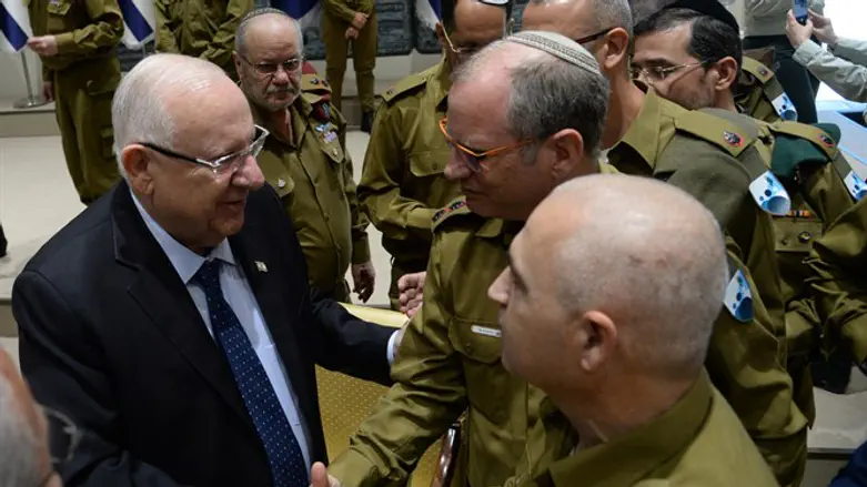 President Rivlin with IDF casualties unit members - 5 May 2019