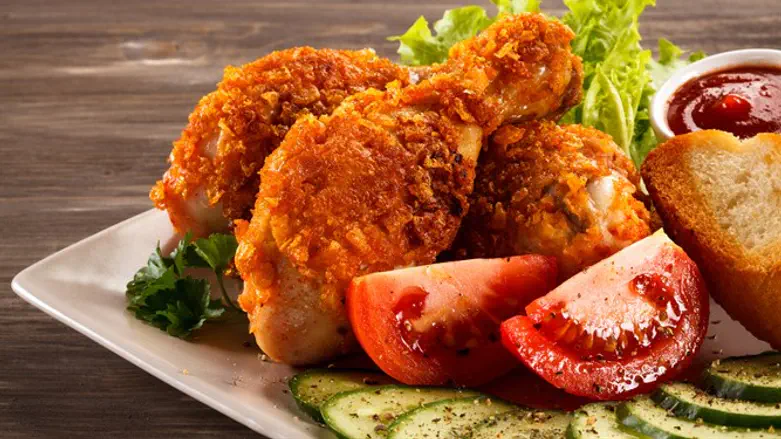 עוף עם פירורי לחם