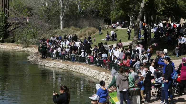 Visitors at the Biblical Zoo