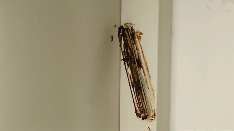Desecrated mezuzah