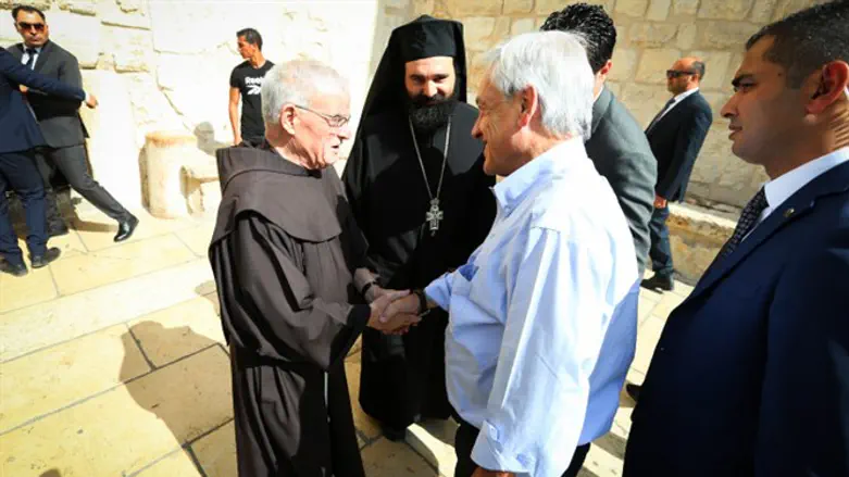 Chilean President Sebastian Pinera visits Bethlehem