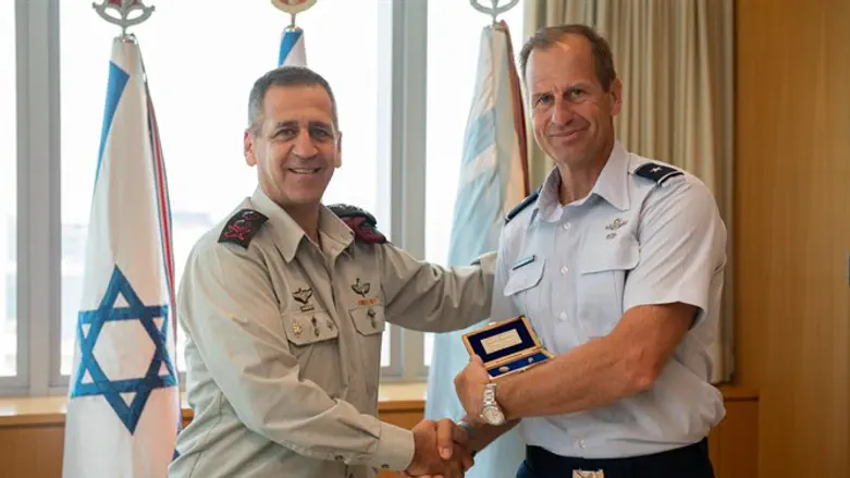 IDF Chief of Staff Aviv Kochavi with US Defense Attache Corey Martin