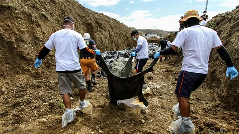 Excavating mass grave (illustrative)