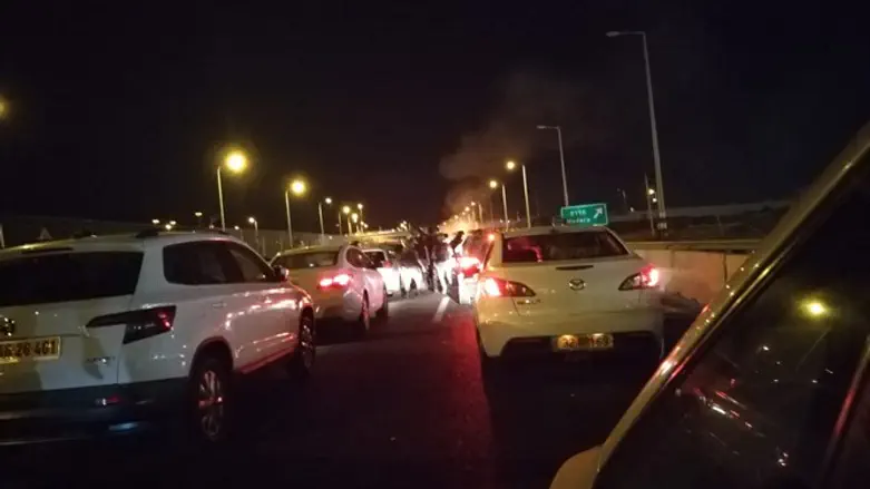 Traffic caused by road-blocking protest Tuesday night