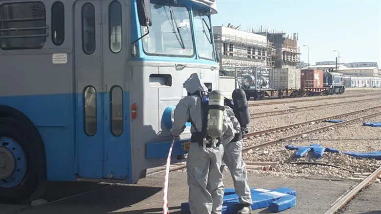 תרגיל דליפת חומרים מסוכנים מרכבת