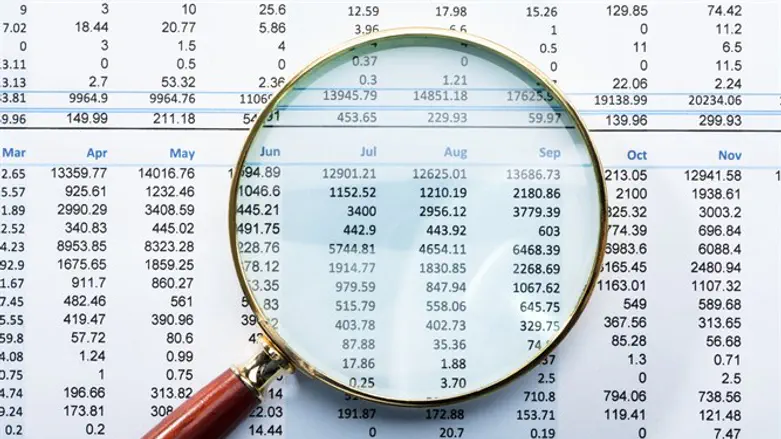 Magnifying Glass On Financial Report