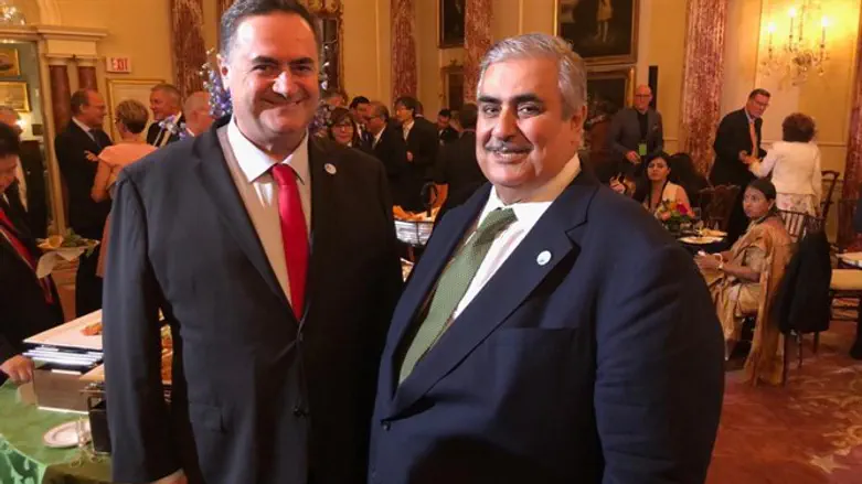 Yisrael Katz with Sheikh Khalid bin Ahmed Al Khalifa
