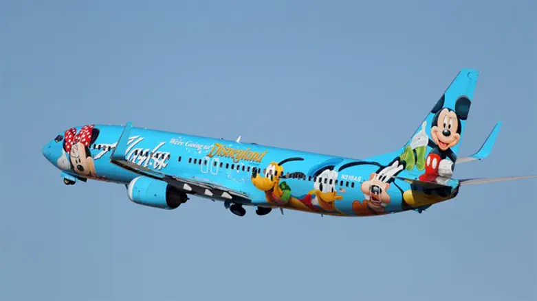 Disney-themed plane (illustrative)