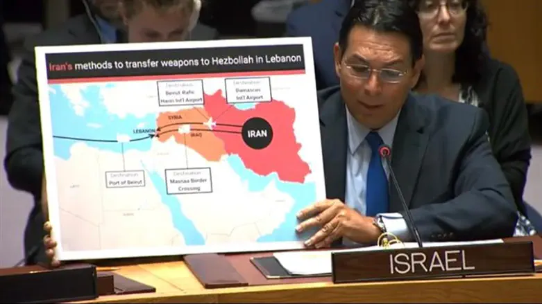 Danon presents map at UN Security Council