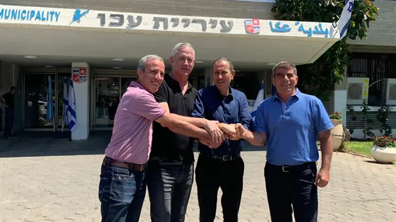 גנץ, אשכנזי ושטרן עם ראש העיר לנקרי