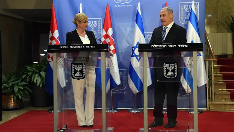 נתניהו עם נשיאת קרואטיה