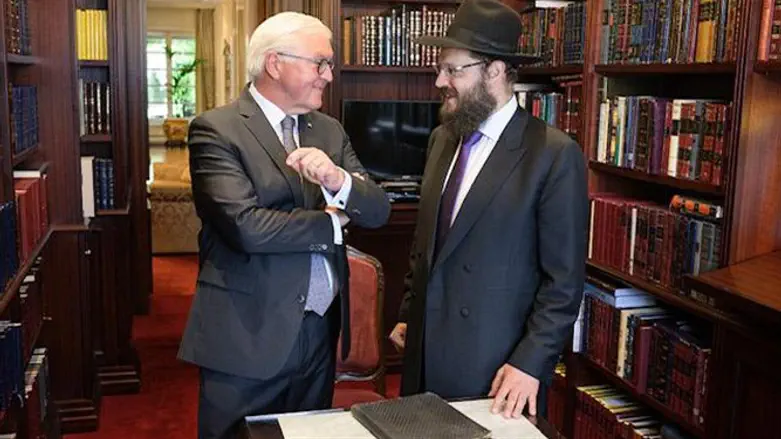 נשיא גרמניה עם הרב טייכטל