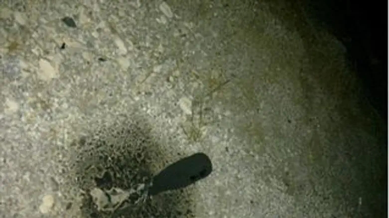 אחד מבקבוקי התבערה שהתלקחו