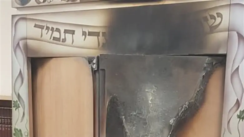 Aftermath of fire in the synagogue