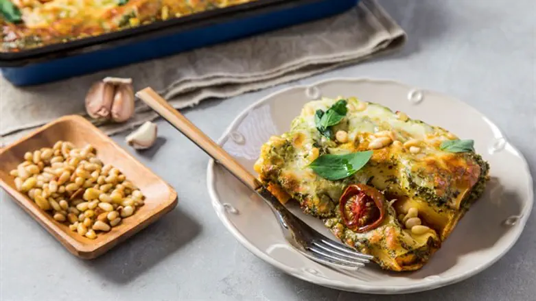 קנלוני בטטה ברוטב פסטו שמנת