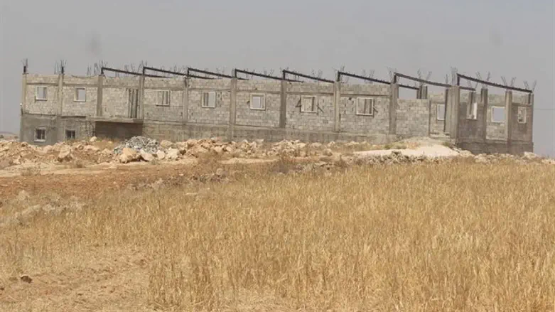 The illegal structure under construction at Samua