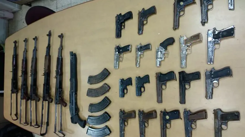 The confiscated weapons