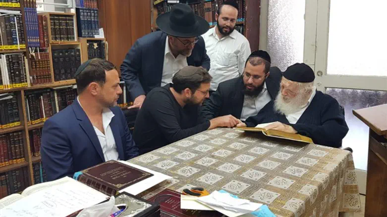 Urich and Golan at Rabbi Kanievsky's home