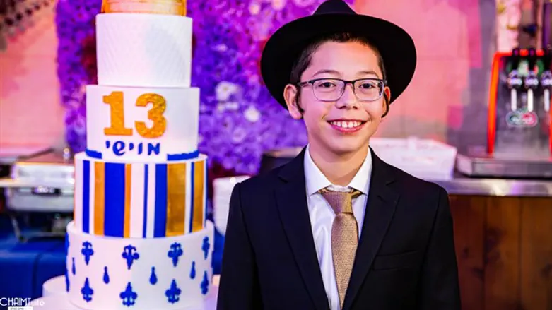 Moshe Holtzberg celebrates his bar mitzva