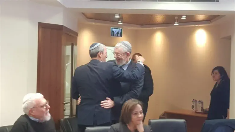 הרב פרופ' יהודה ברנדס ושר החינוך הרב רפי פרץ