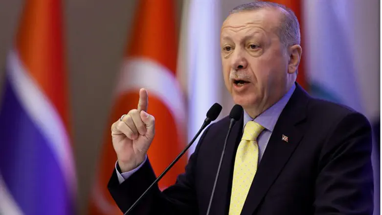Turkey's Recep Tayyip Erdogan speaking at Organization of Islamic Cooperation