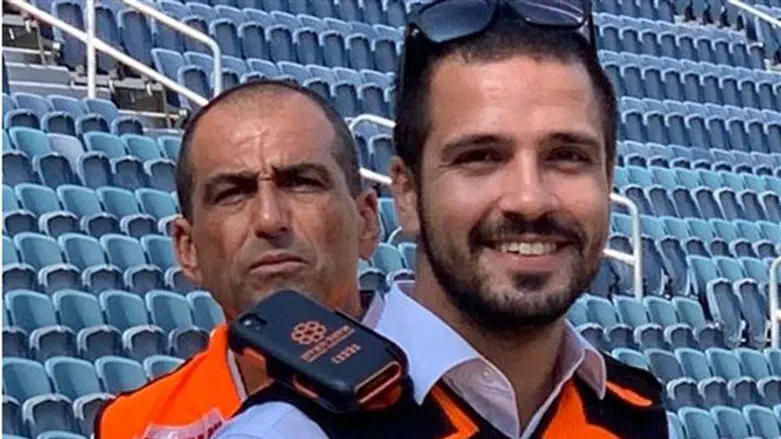 Paramedic Liad Ohana at a training drill