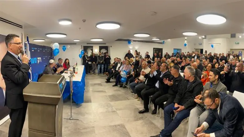 Гидеон Саар на сегодняшнем мероприятии в Нетании