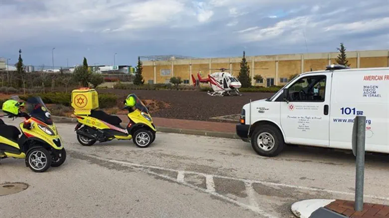 פינוי הפצועה בסיוע מסוק