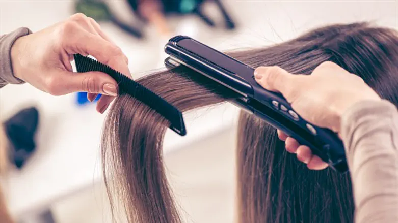 Straightening hair (illustrative)