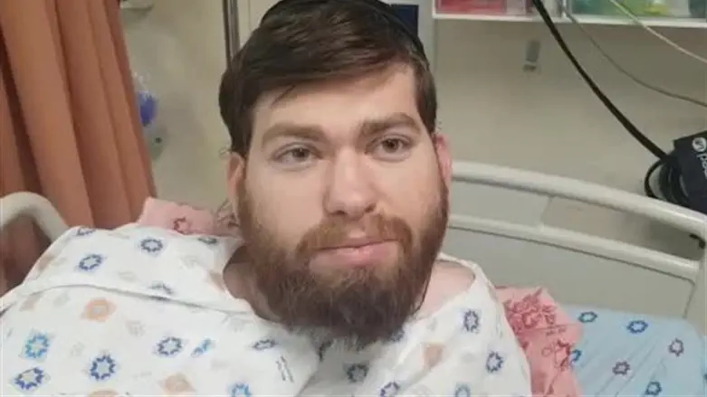 Moshe Greenblatt in his hospital bed