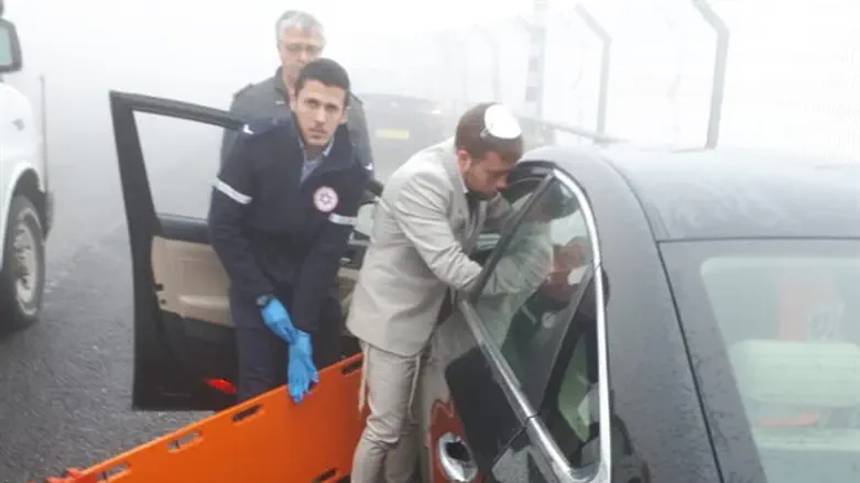 Mordechai Avot at accident scene