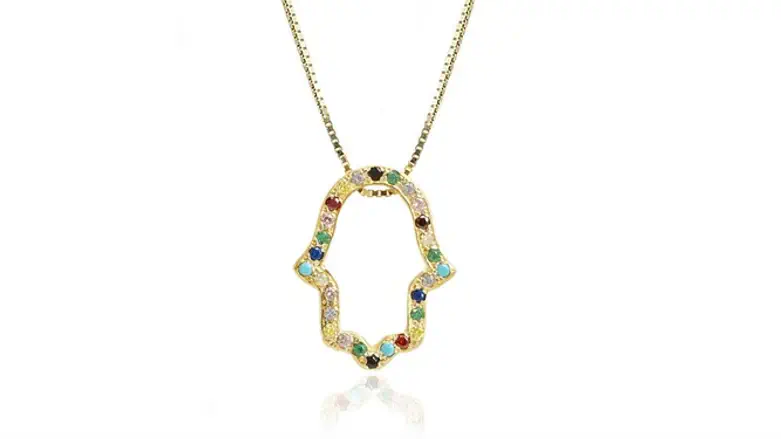 שרשרת תליון חמסה זרקונים