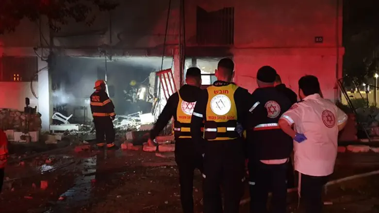 Scene of fire in Segev Shalom