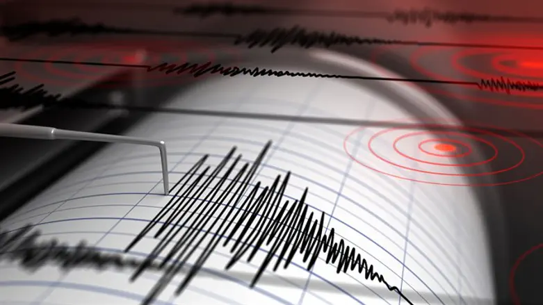 Seismograph showing earthquake
