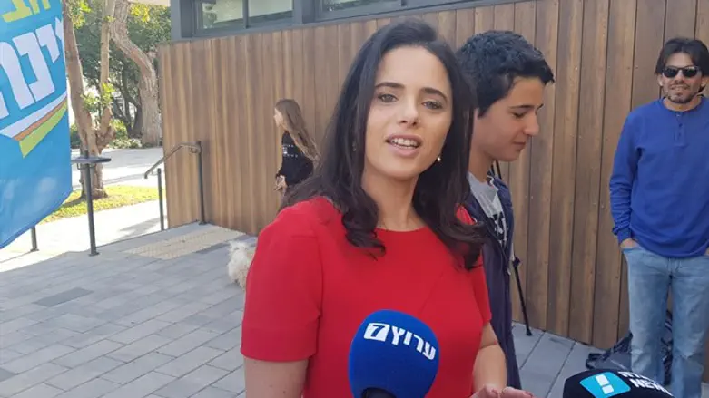Ayelet Shaked at the polling station