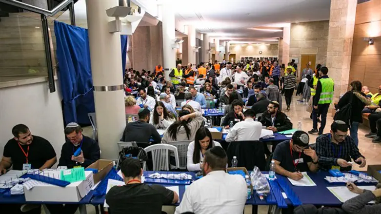 Counting the vote in the Knesset
