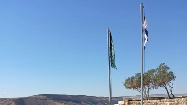 דגל שחור לצד דגל ישראל