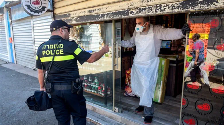 Police enforcement of coronavirus guidelines (illustrative)